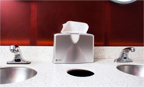 San Jamar T1740SS Countertop Covered C-Fold / Multi-Fold Towel Dispenser - Stainless Steel