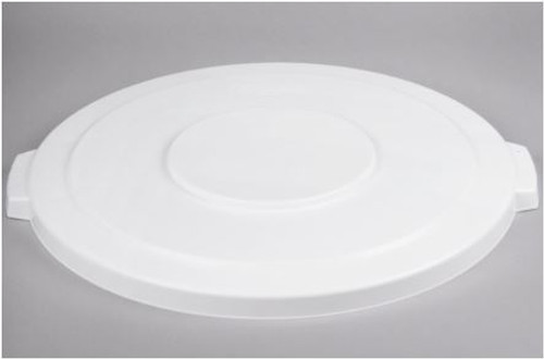 10 Gallon White Flat Round Trash Can Lid