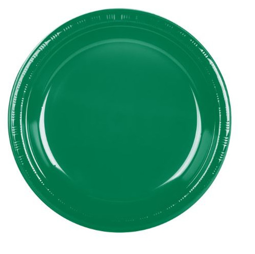 10" Emerald Green Plastic Plate - 50 Per Pack