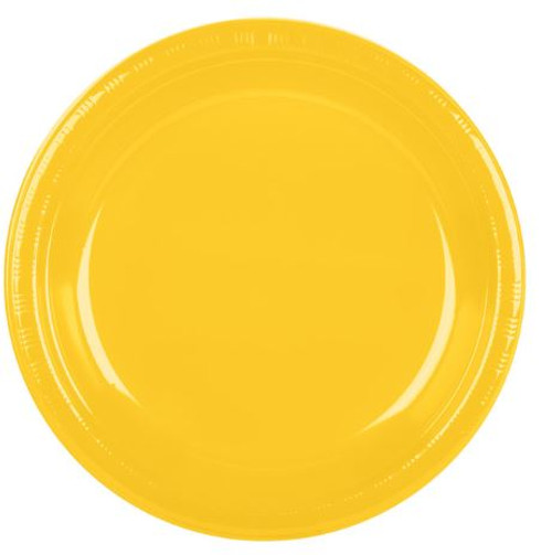10" Yellow Plastic Plate - 50 Per Pack