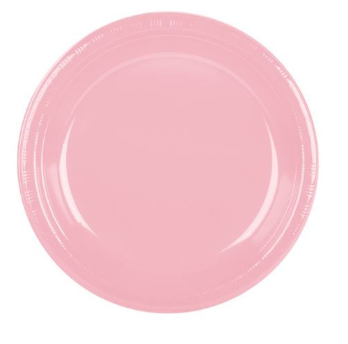 10" Pink Plastic Plate - 50 Per Pack