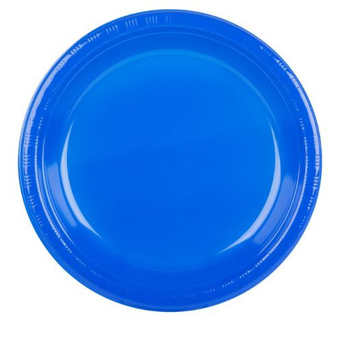 10"Blue Plastic Plate - 50 Per Pack