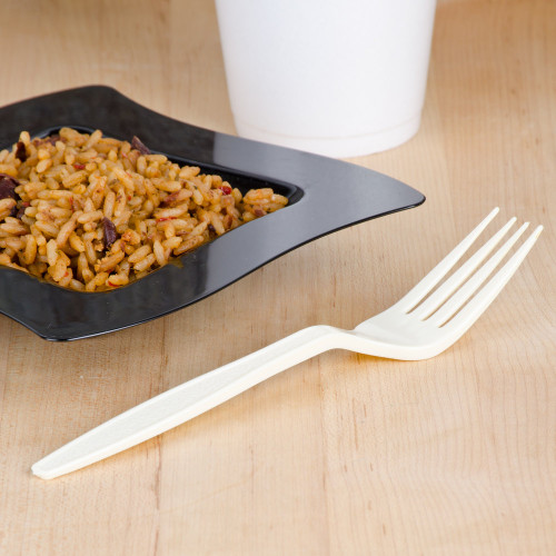 Beige Heavy Weight Plastic Fork - Pack of 51