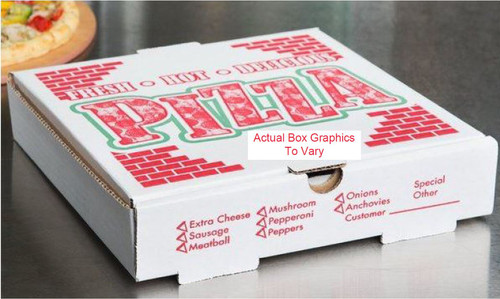 18" x 18" x 2" White Corrugated Pizza Box - 50/Case