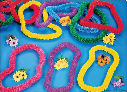 Assorted Poly Leis - 1 Dozen Pack