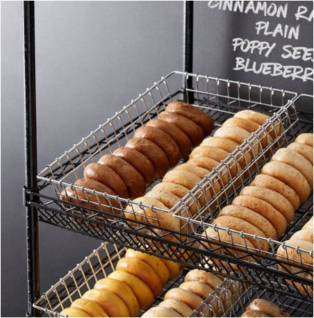 20" x 14" x 5 3/4" Level Top Wire Bagel / Pastry Basket