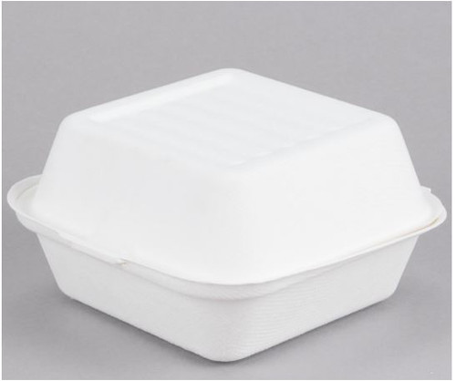 Sugarcane / Bagasse  6" x 6" x 3" Biodegradable, Compostable Sugarcane / Bagasse 1 Compartment Takeout Container