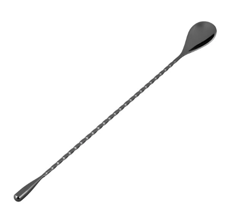 Barfly® M37012BK 11 13/16" Gun Metal Black Japanese Style Bar Spoon with Weighted End
