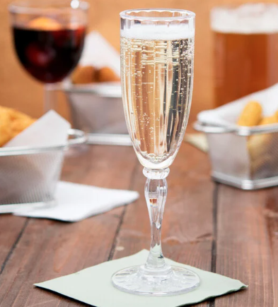 GET SW-1420-1-SAN-CL 6 oz. SAN Plastic Fluted Champagne Flute - 24/Case - SW1420