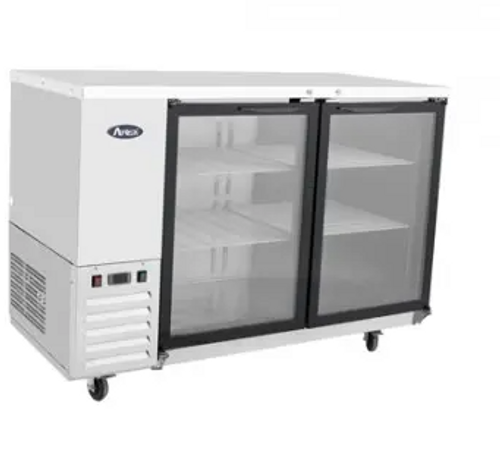 Atosa SBB59GGRAUS1 2 Glass Door Stainless Steel Back Bar Cooler 58"