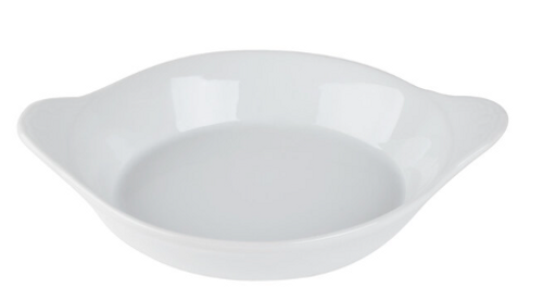 Yanco FH-10 10" Bright White Stoneware Shirred Egg Dish