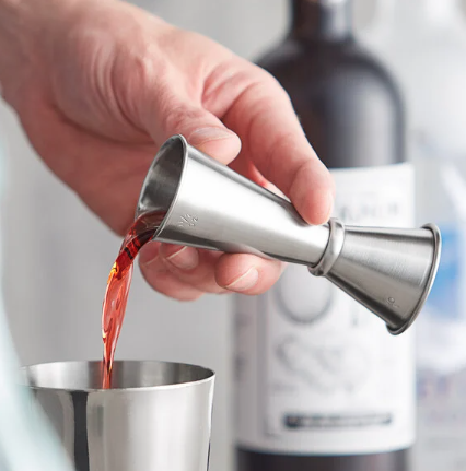 Winco J-8 1 oz. & 1-1/4 oz. Stainless Steel Japanese-Style Jigger