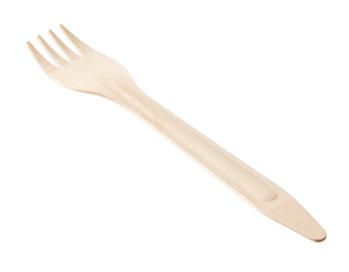 Tablecraft BAMDF65 6 1/2" Disposable Fork, Pinewood - Pack of 25