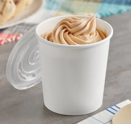 16 oz. White Double Poly-Coated Paper Food Cup with Vented Plastic Lid - 250/Case