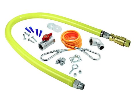 T&S HG-4E-48K Safe-T-Link 48" Quick Disconnect Gas Appliance Connector 1" NPT with Installation Kit