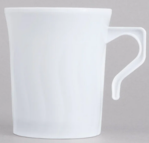 Fineline Flairware 208-WH White 8 oz. Plastic Coffee Mug