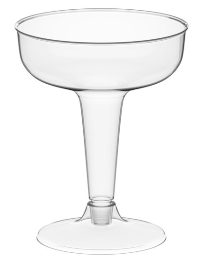 4 oz. Clear Plastic 2 Piece Champagne Glass