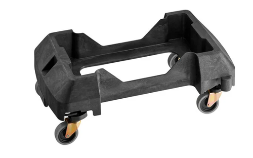 Alpine Industries ALP477-DOLLY Black Trainable Slim Trash Can Dolly