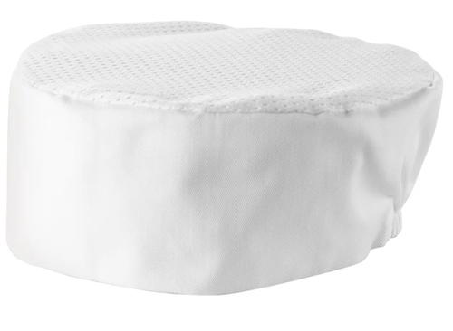 Winco CHPB-3WR - Ventilated Pillbox Hats - White, Regular