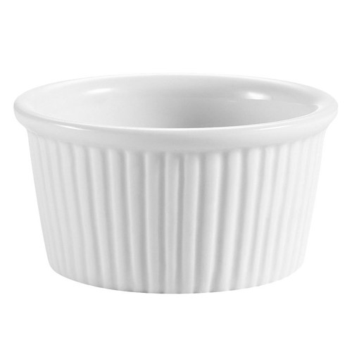 CAC RKF-6 6 oz. China Fluted Ramekin White - RKF6