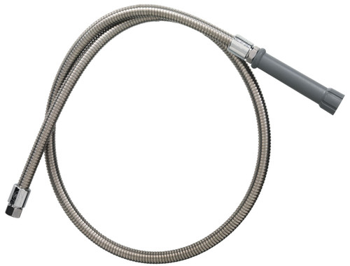 T&S B-0068-H 68" Stainless Steel Flex Hose with Gray Handle and Polyurethane Liner - B68