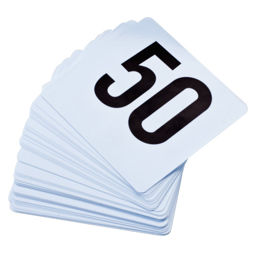 Winco TBN-50 Plastic Table Number Set 1 to 50 - 1-50