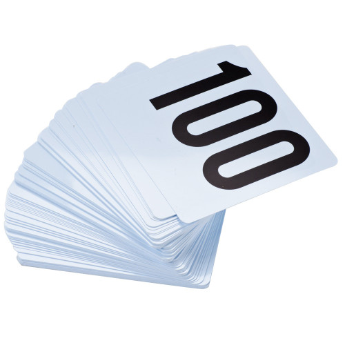 Winco TBN-100 Plastic Table Number Set 1 to 100- 1-100