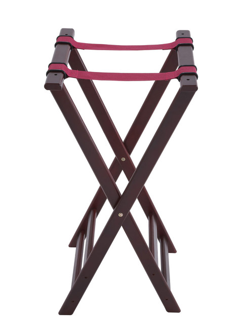 Winco TR-34W 32" Folding Wood Tray Stand Mahogany - WTS-32