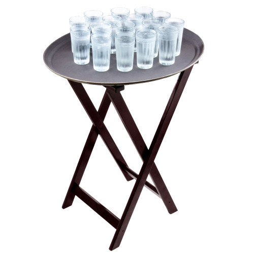 Adcraft WTS-38 38" Folding Wood Tray Stand Mahogany
