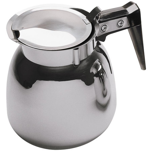 Winco CD-64 64 oz. Stainless Steel Coffee Decanter with Black Handle - DS12