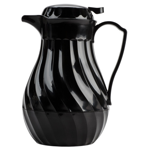 Winco VSW-64K 64 oz Black Thermal Swirl Server - SP64BK