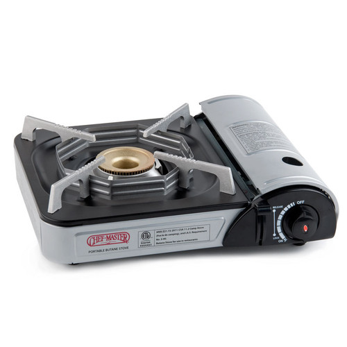 Chef Master 90011 1-Burner High Performance Butane Countertop Range / Portable Stove with Brass Burner - STOVE