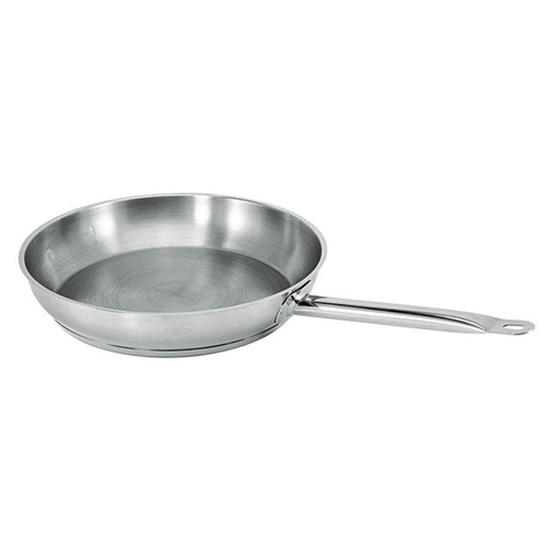 Winco SSFP-9 9.5" Aluminum-Clad Stainless Steel Fry Pan - FRY10SS