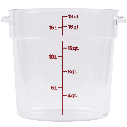 Cambro RFSCW18 Camwear 18 Qt. Clear Round Food Storage Container