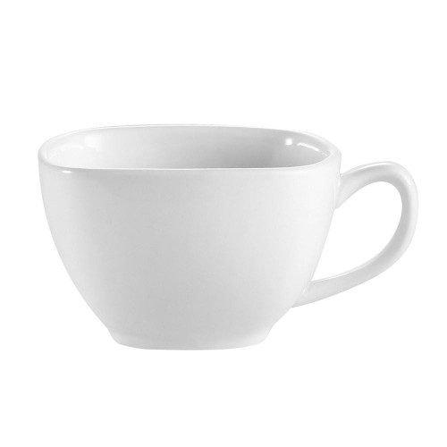 CAC KSE-1 8 oz. Kingsquare Porcelain Bright White Cup - KSE1