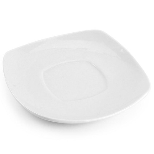 CAC KSE-2 6" Kingsquare Porcelain Bright White Saucer - KSE2