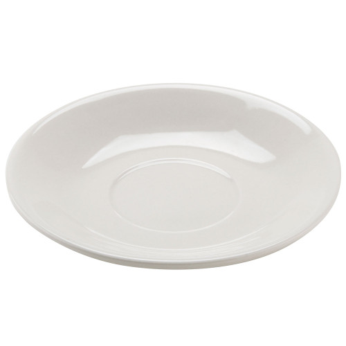 CAC REC-2 American White (Ivory / Eggshell) Wide Rim 6" Rolled Edge China Saucer- WREST