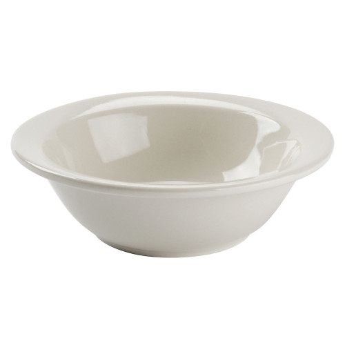 CAC REC-10 American White (Ivory / Eggshell) Wide Rim 6 1/2" Rolled Edge China Grapefruit Bowl - WRE1G