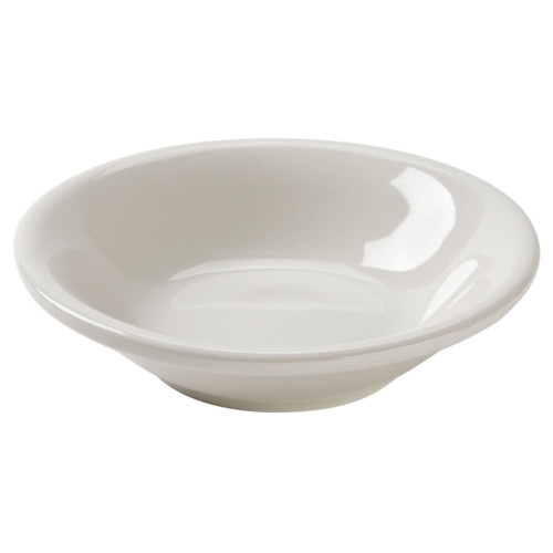 CAC REC-11 American White (Ivory / Eggshell) Wide Rim 5 oz. Rolled Edge China Fruit / Monkey Dish - WREN4