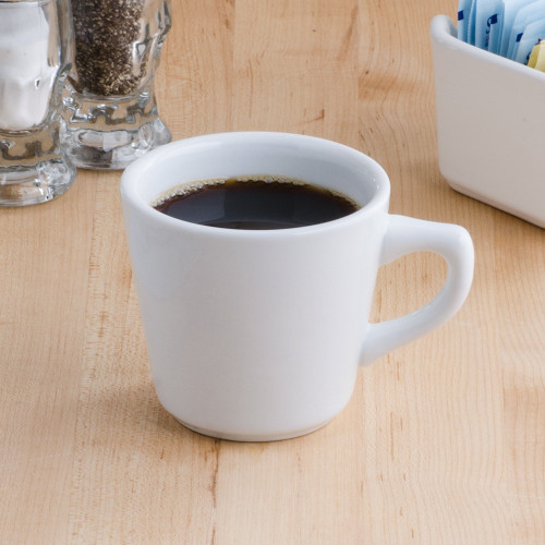 CAC RCN-1 Coupe Bright White 7.5 oz. Tall Coffee Cup - WWRECT