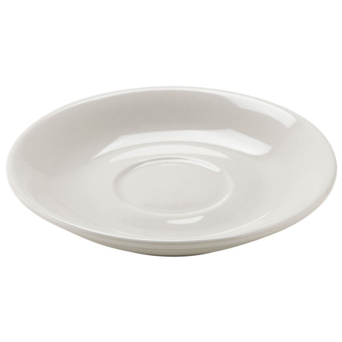 CAC REC-36 American White (Ivory / Eggshell) Wide Rim 4 7/8" Rolled Edge China Saucer - WRESA