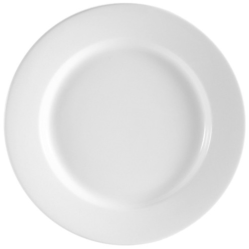 CAC RCN-7 Super White 7 1/2" Clinton Rolled Edge Plate - WWREP5