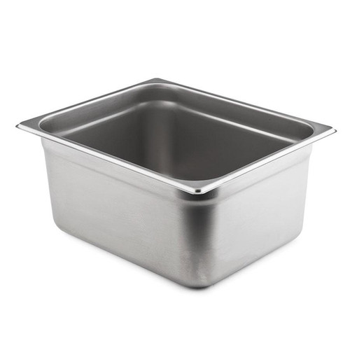 Winco SPJL-206 1/2 Size Standard Weight Anti-Jam Stainless Steel Steam Table / Hotel Pan - 6" Deep - HALF-6