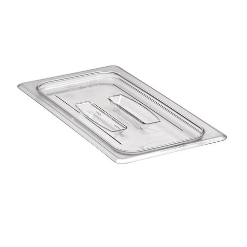 Cambro 30CWCH135 Camwear 1/3 Size Clear Polycarbonate Handled Lid - 30CWC