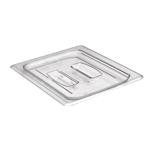 Cambro 60CWCH135 Camwear 1/6 Size Clear Polycarbonate Handled Lid - 60CWC