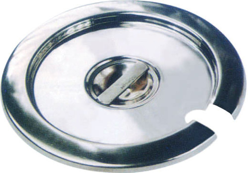 Winco INSC-11M  11 Qt. Notched Stainless Steel Inset Cover - INSET-10C