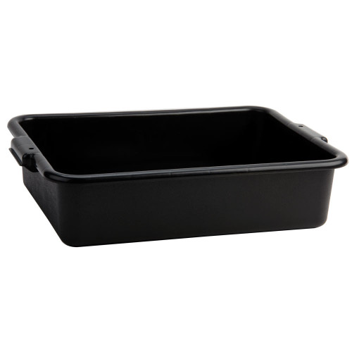 Winco PL-5K  20" x 15" x 5" Black Polyethylene Plastic Bus Tub, Bus Box