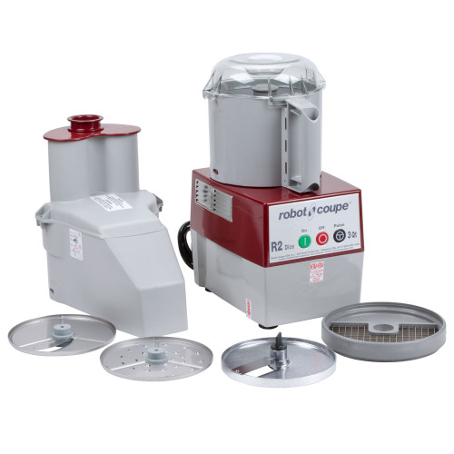 Robot Coupe R 2 Dice Continuous Feed Combination Food Processor / Dicer with 3 qt. Gray Polycarbonate Bowl - 120V