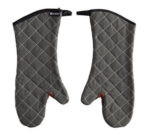 San Jamar 800FG17-BK 17" Bestguard Gray Oven Mitts with WebGuard Plus Protection