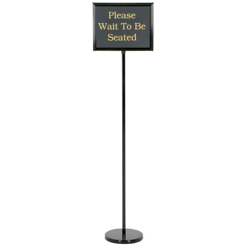 Chef Master 90033 Black Aluminum 60" Changeable Hostess / Teller Sign with 15 Messages